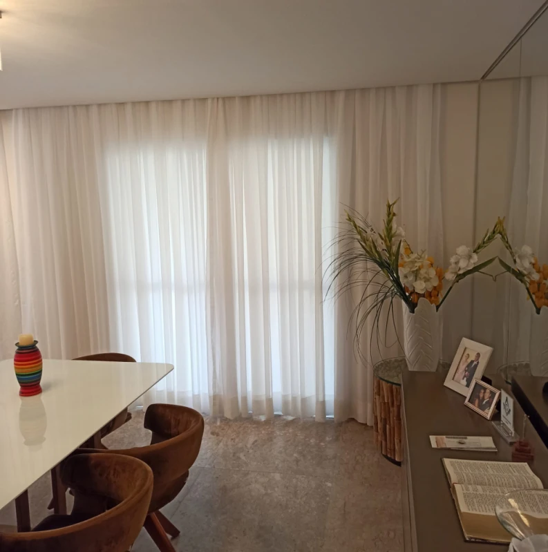 cortina gaze de linho com forro